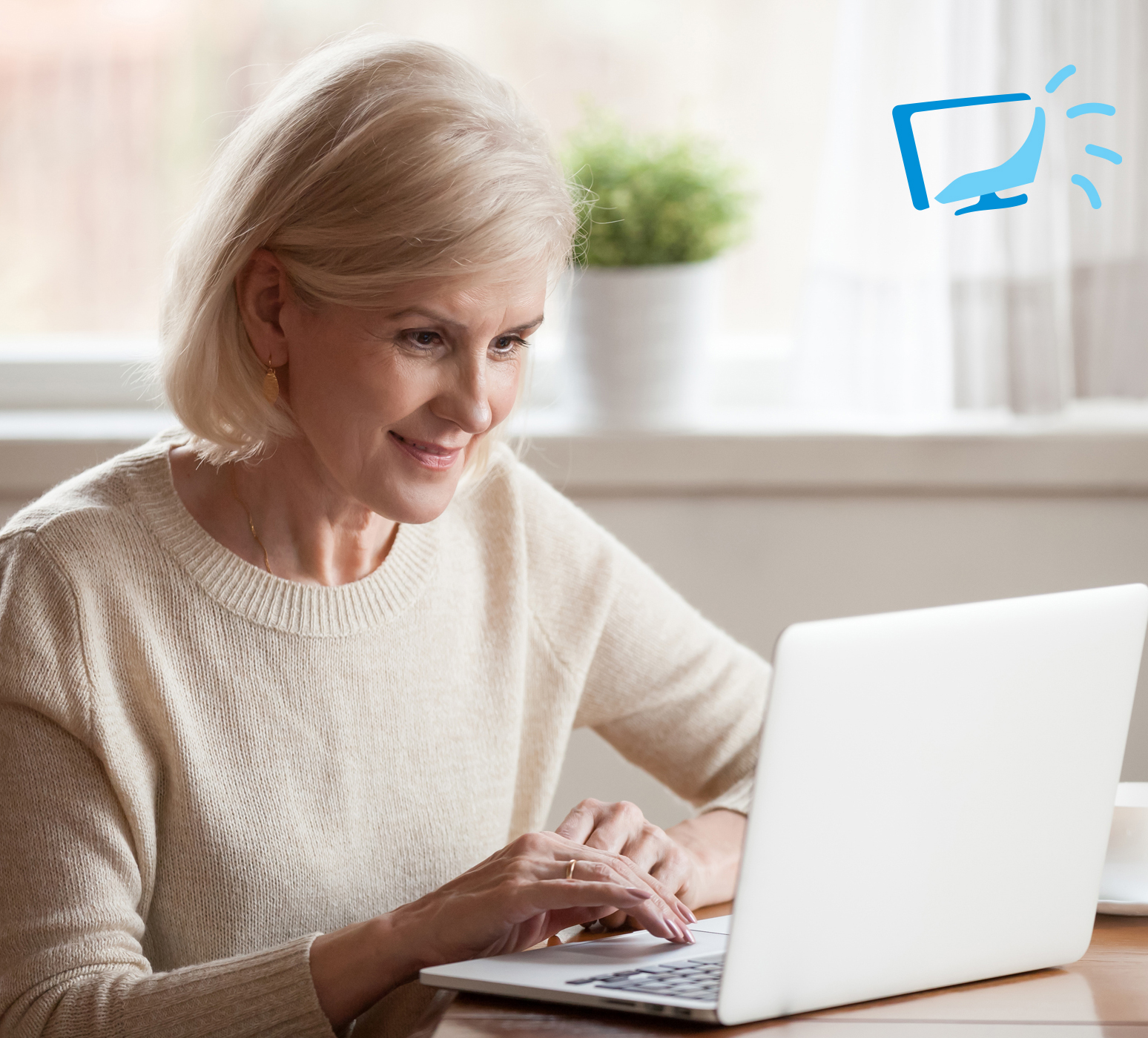 Woman Looking at Computer Screen
